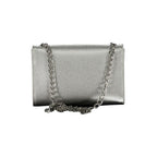 Silver Polyurethane Women Bag