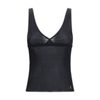 Black Silk Sleeveles T-Shirt