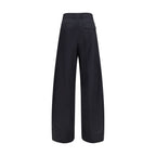 Black Cotton Casual Pants