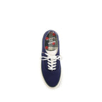 Blue Cotton Low Top Sneakers