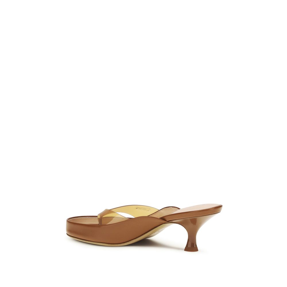 Brown Calf Leather Bos Taurus Stiletto Heel Sandals