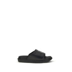 Black Calf Leather Bos Taurus Flat Sandals