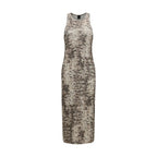 Beige Cotton Casual Dress
