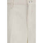 White Cotton Casual Pants