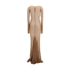 Brown Polyamide Casual Dress