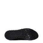 Black Fabric Slip-On Loafers