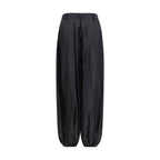 Black Polyester Casual Pants