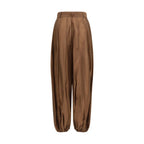 Brown Polyester Casual Pants