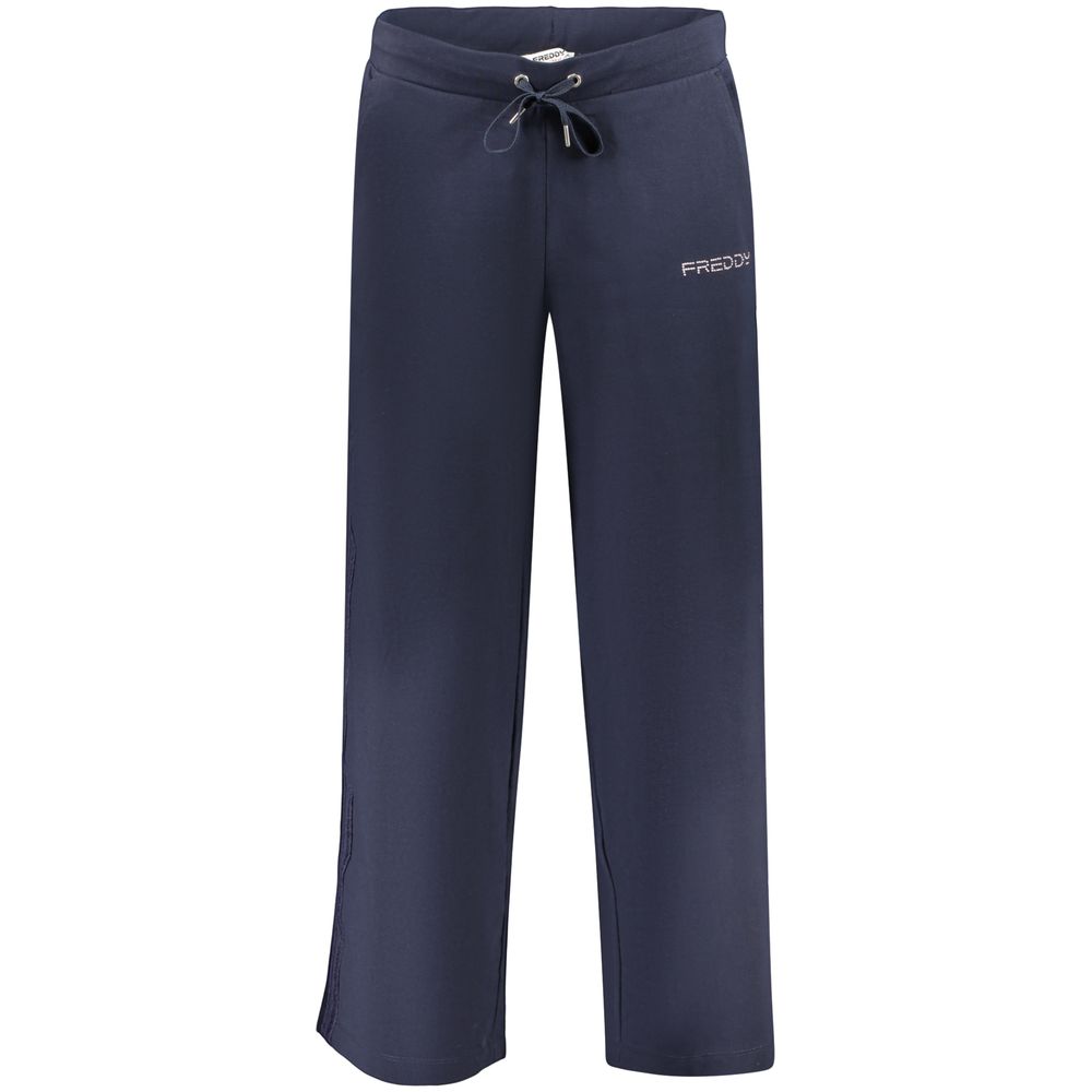 Blue Cotton Women's Trouser