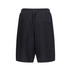 Black Polyester Bermuda Shorts