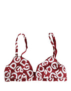 Red Logo Monogram Cotton Soft Cup Bra Underwear