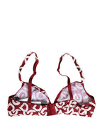 Red Logo Monogram Cotton Soft Cup Bra Underwear