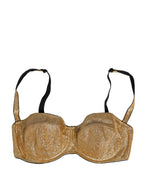 Gold Semi-Pad Underwire Balconette Bra Underwear
