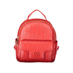 Rosso Polyurethane Women's Backpack with External Pockets