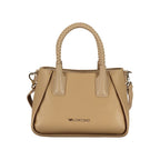 Beige Polyurethane Women's Bag with Handles and Shoulder Strap