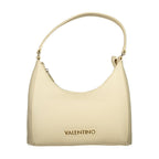 Beige Polyurethane Women's Bag with Adjustable Shoulder Strap