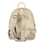 Beige Polyurethane Women's Backpack