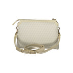 Beige Polyurethane Women's Bag with Adjustable Shoulder Strap