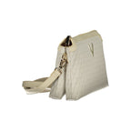 Beige Polyurethane Women's Bag with Adjustable Shoulder Strap