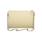 Beige Polyurethane Women's Bag with Removable Chain Shoulder Strap