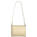 Beige Polyurethane Women Bag