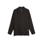 Black Cotton Full-Length Jacket