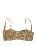 Gold Sequined Semi-Pad Underwire Bra Underwear