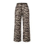 Brown Viscose Casual Pants