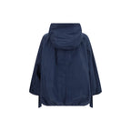 Blue Polyester Trench Coat