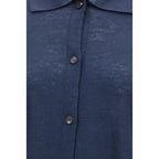 Blue Linen Cardigan