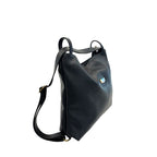 Black Leather Women Backpack