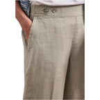 Beige Linen Casual Pants