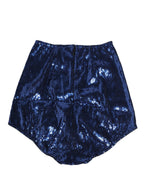 Blue Sequined High Waist Girdle Panty Underwear