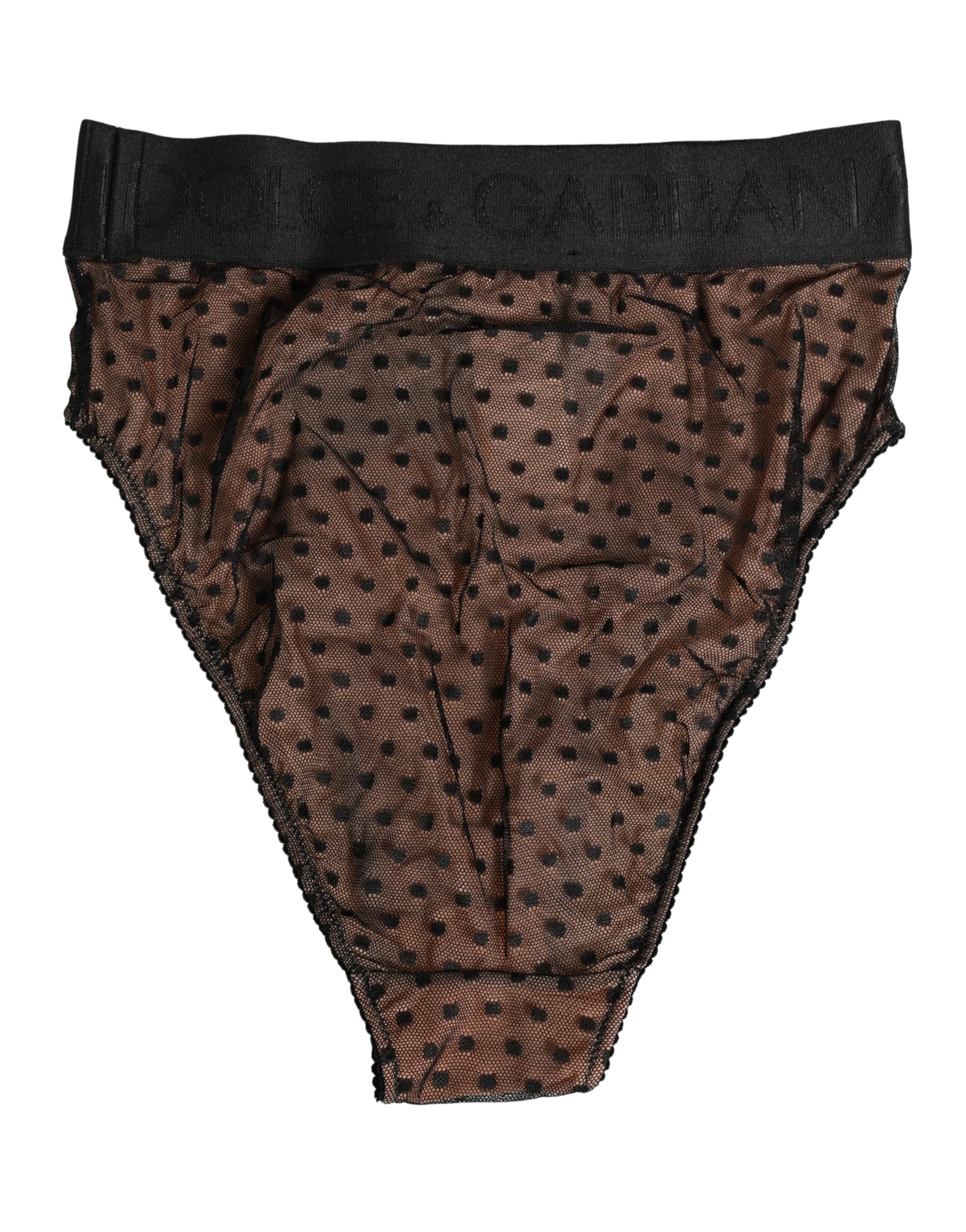 Black Beige Polka Dot Butterfly Brief Underwear
