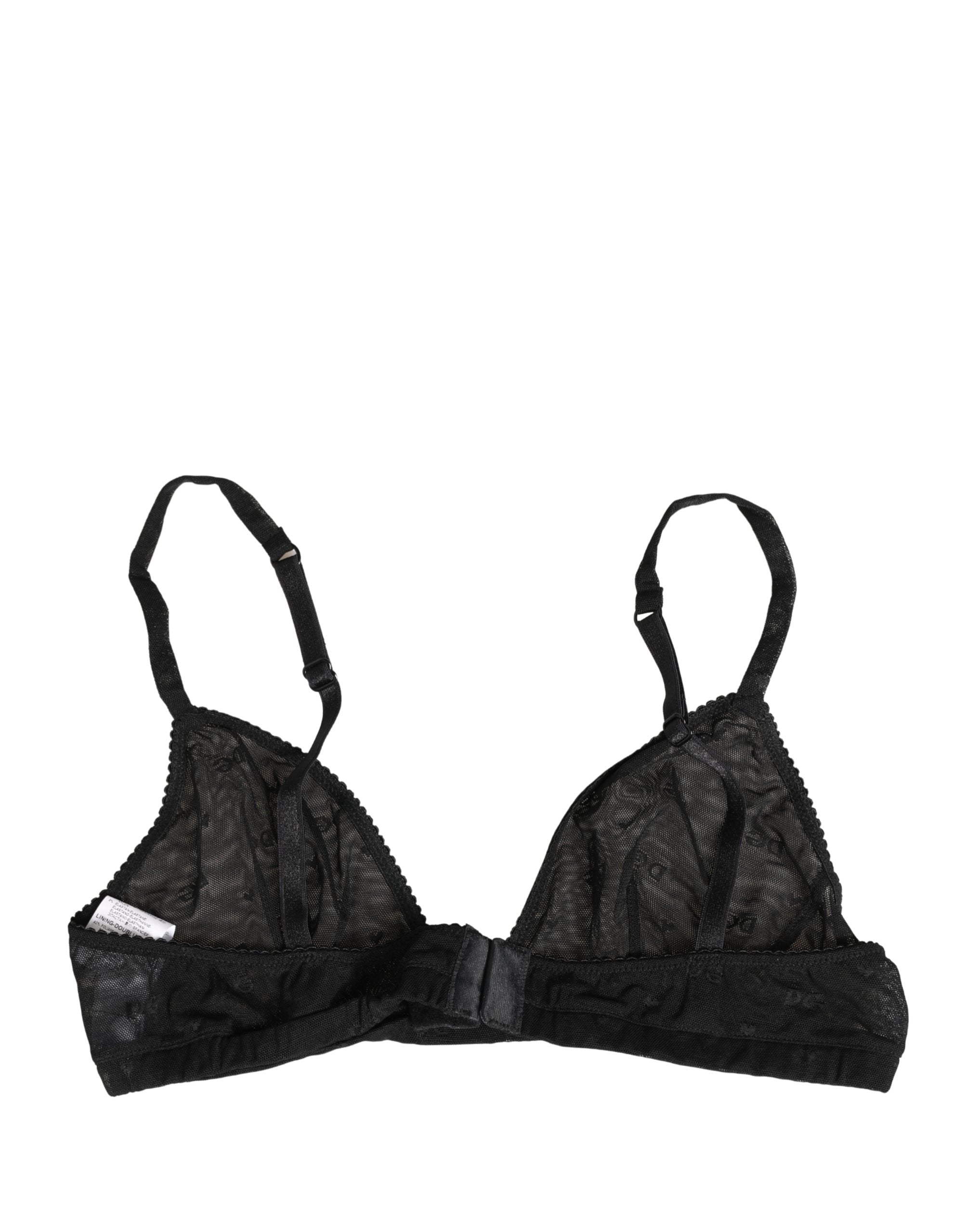 Black Nylon Stretch Soft Cup Brassiere Underwear