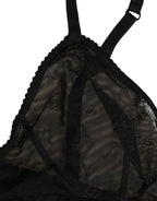 Black Nylon Stretch Soft Cup Brassiere Underwear