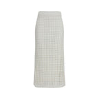 White Cotton Midi Skirt