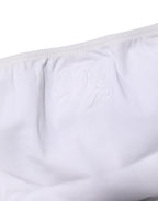 White Nylon Stretch Mid Waist Brief Panty Underwear