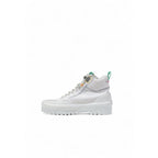 White Fabric Chunky Sneakers
