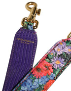 Multicolor Floral Leather Bag Accessory Shoulder Strap
