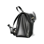 Black Polyurethane Women's Backpack