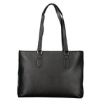 Nero Poliuretano Womens Bag with Internal Pocket and Phone Spaces