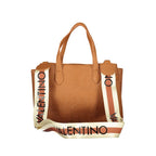 Brown Polyurethane Women's Bag with Adjustable Shoulder Strap