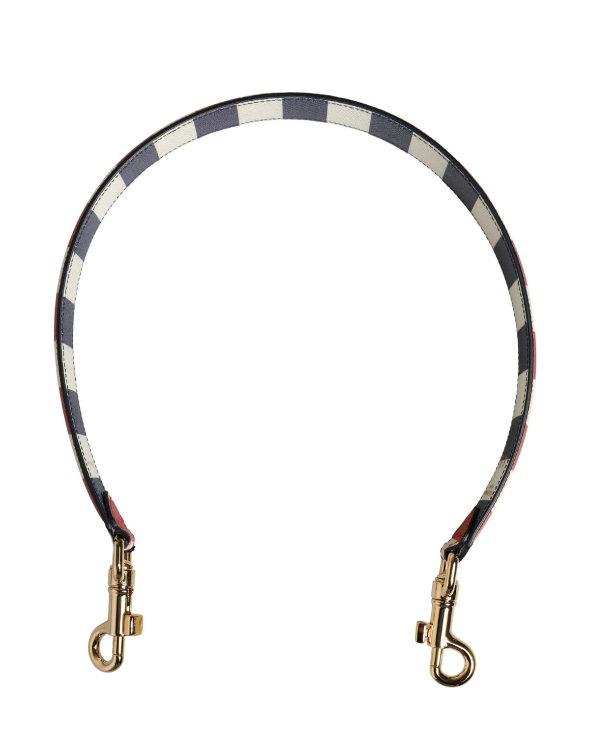 Multicolor Leather Striped Bag Accessory Shoulder Strap