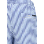 Blue Cotton Bermuda Shorts