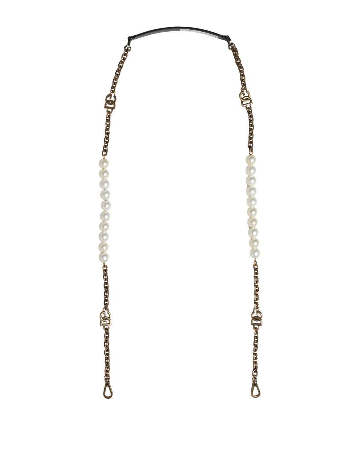 Black Leather Gold Chain Bag Accessory Shoulder Strap