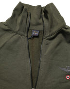 MilitaryGreen HalfZip Sweatshirt Sweater