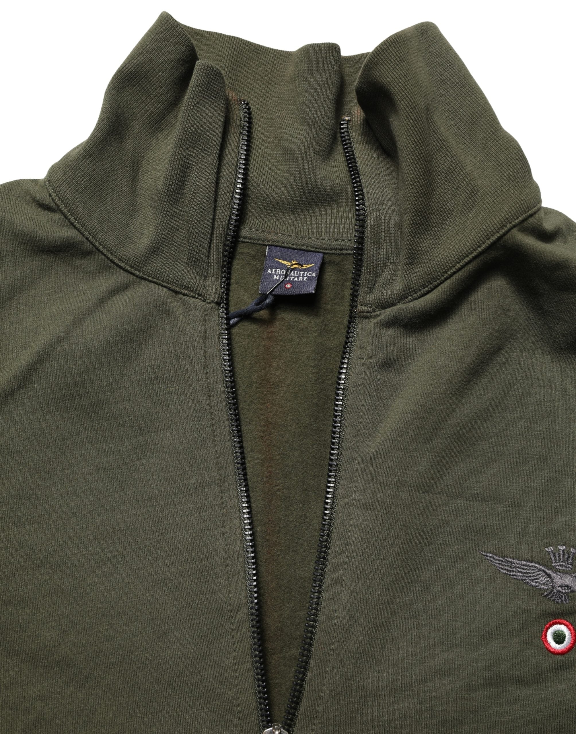 MilitaryGreen HalfZip Sweatshirt Sweater