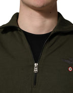 MilitaryGreen HalfZip Sweatshirt Sweater