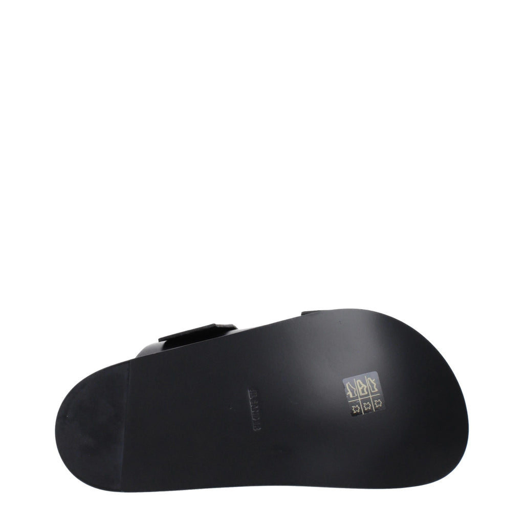 Black Leather Slippers